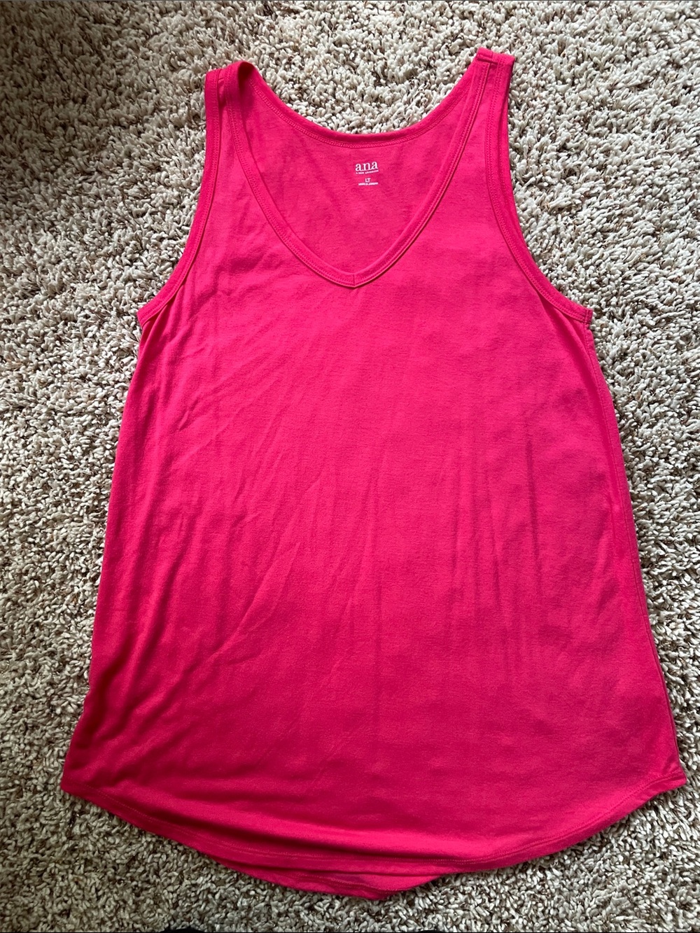 a.n.a Bright Pink V-Neck Tank Top
